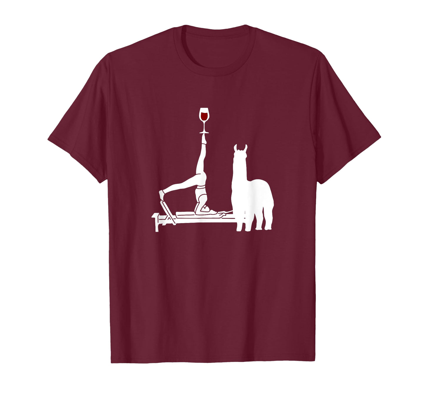 Funny Reformer Pilates wine Alpaca lover workout T-Shirt