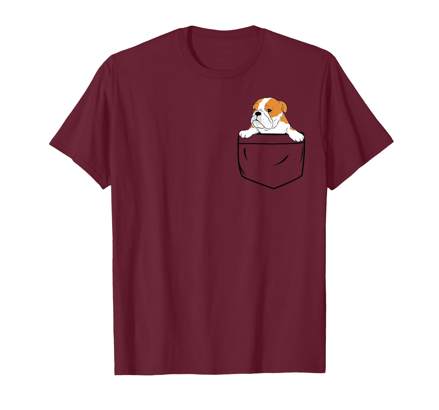 English Bulldog in Pocket Cute Pocket English Bulldog Design T-Shirt