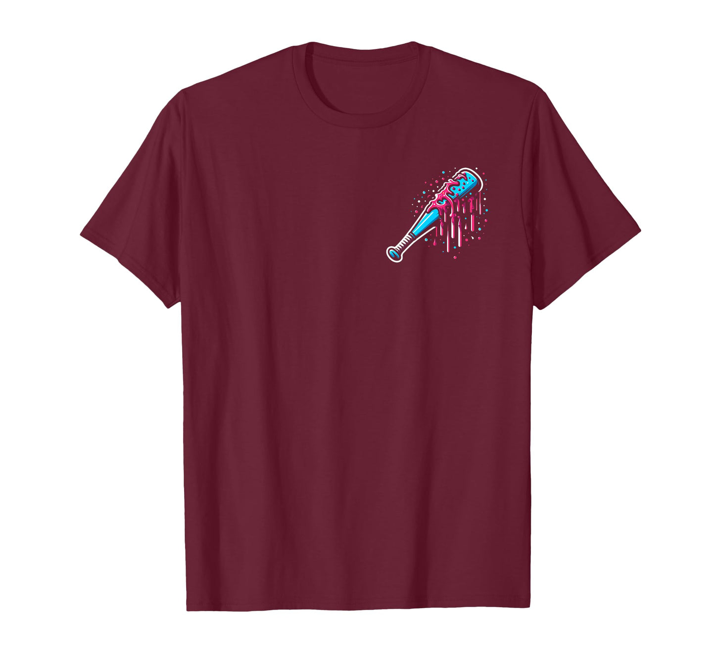 Baseball Home Plate Ice Cream Drip with Sprinkles 2 sides T-Shirt