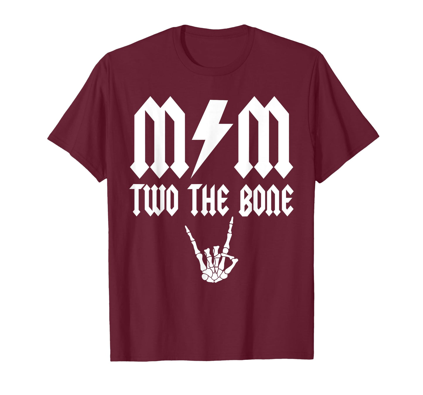 Mom Two the Bone Skeleton Hand Family Birthday Boy Girl T-Shirt