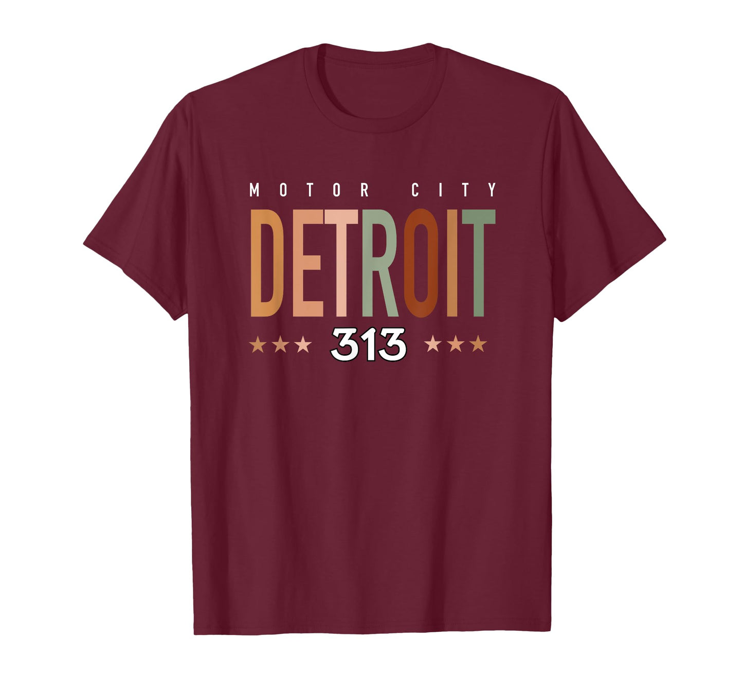 Motor City Detroit 313 Hometown Born and Raised Retro T-Shirt