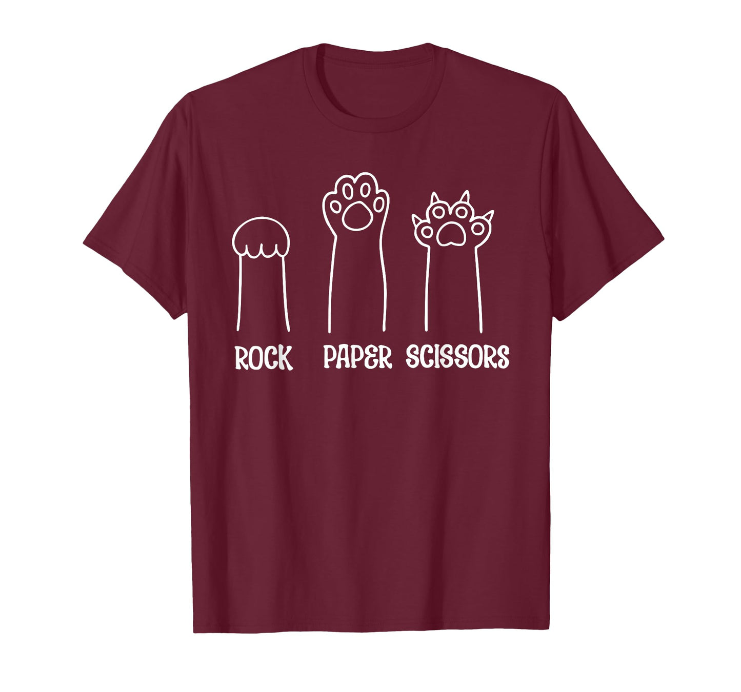 Rock Paper Scissors Funny Cat Paw Cat Lover T-Shirt