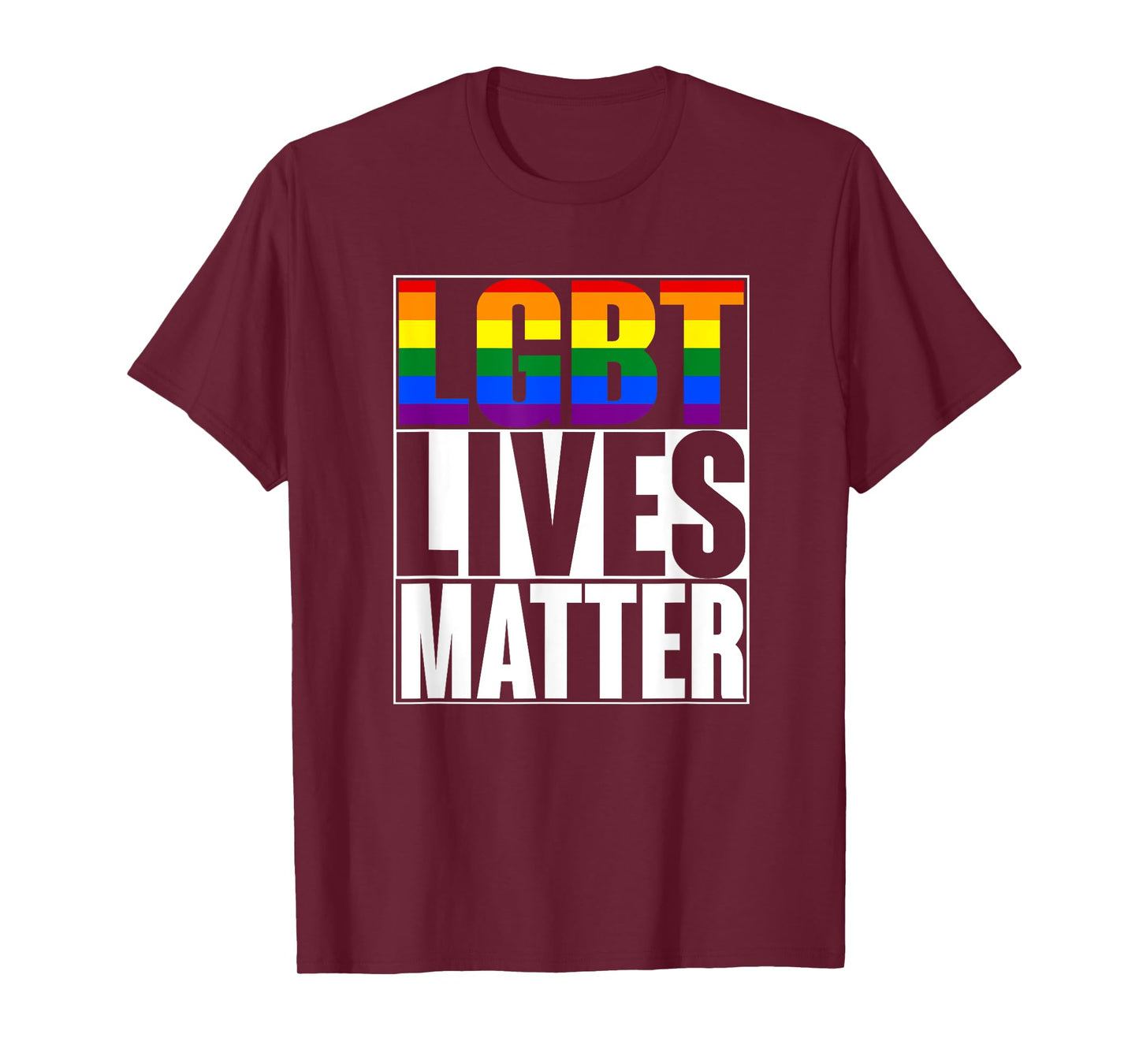 LGBTQ Lives Matter Shirt Lesbian Gay Trans Bisexual Flag Tee T-Shirt