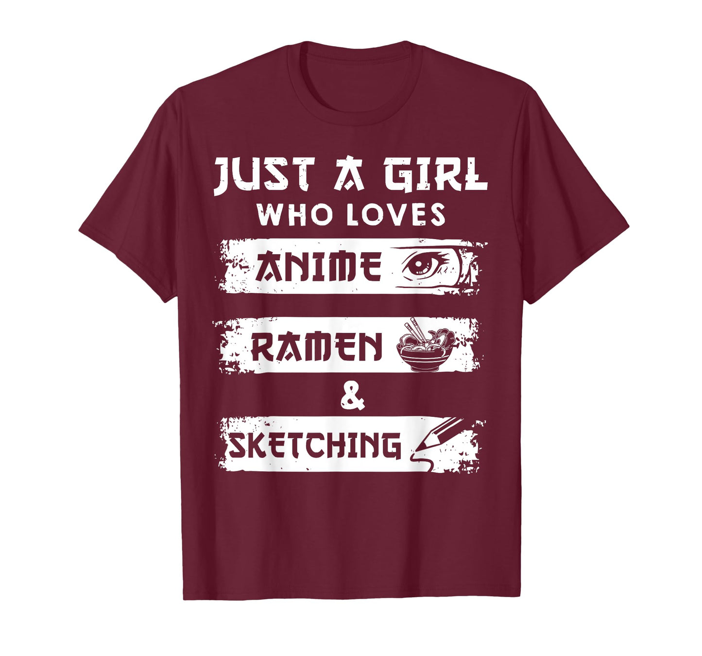 Just a Girl Who Loves Anime Ramen And Sketching Otaku Anime T-Shirt
