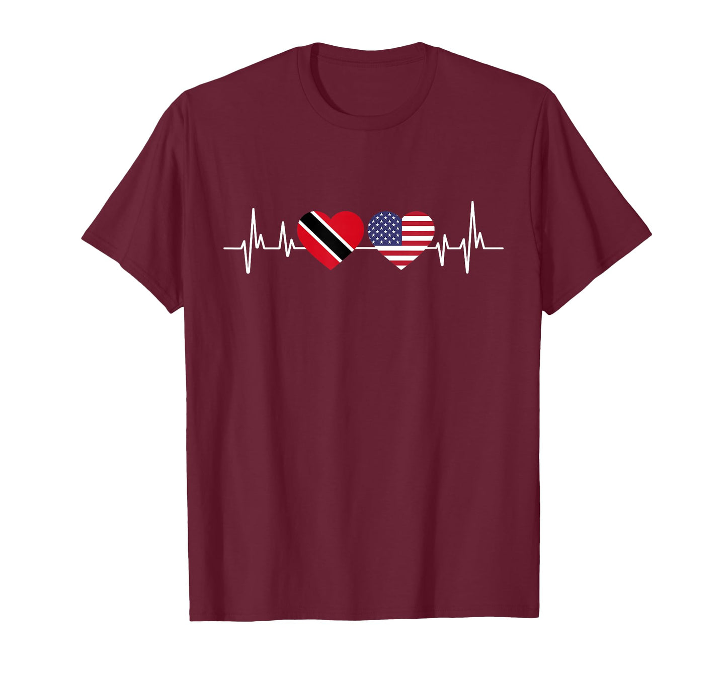 American Flag Heartbeat Trinidad And Tobago T-Shirt