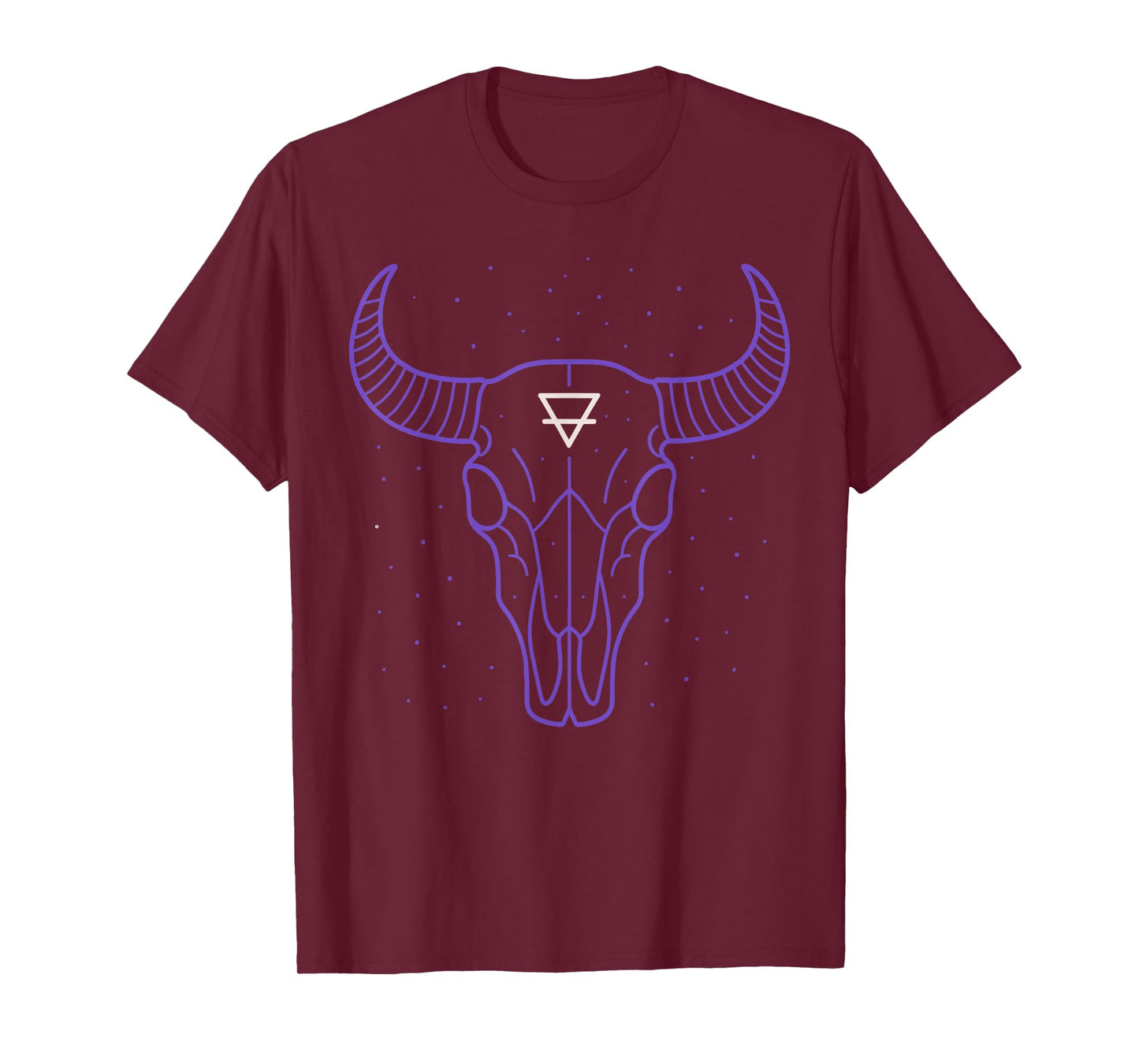 Bull Skull Earth Symbol Tribal Cosmic Line Art T-Shirt