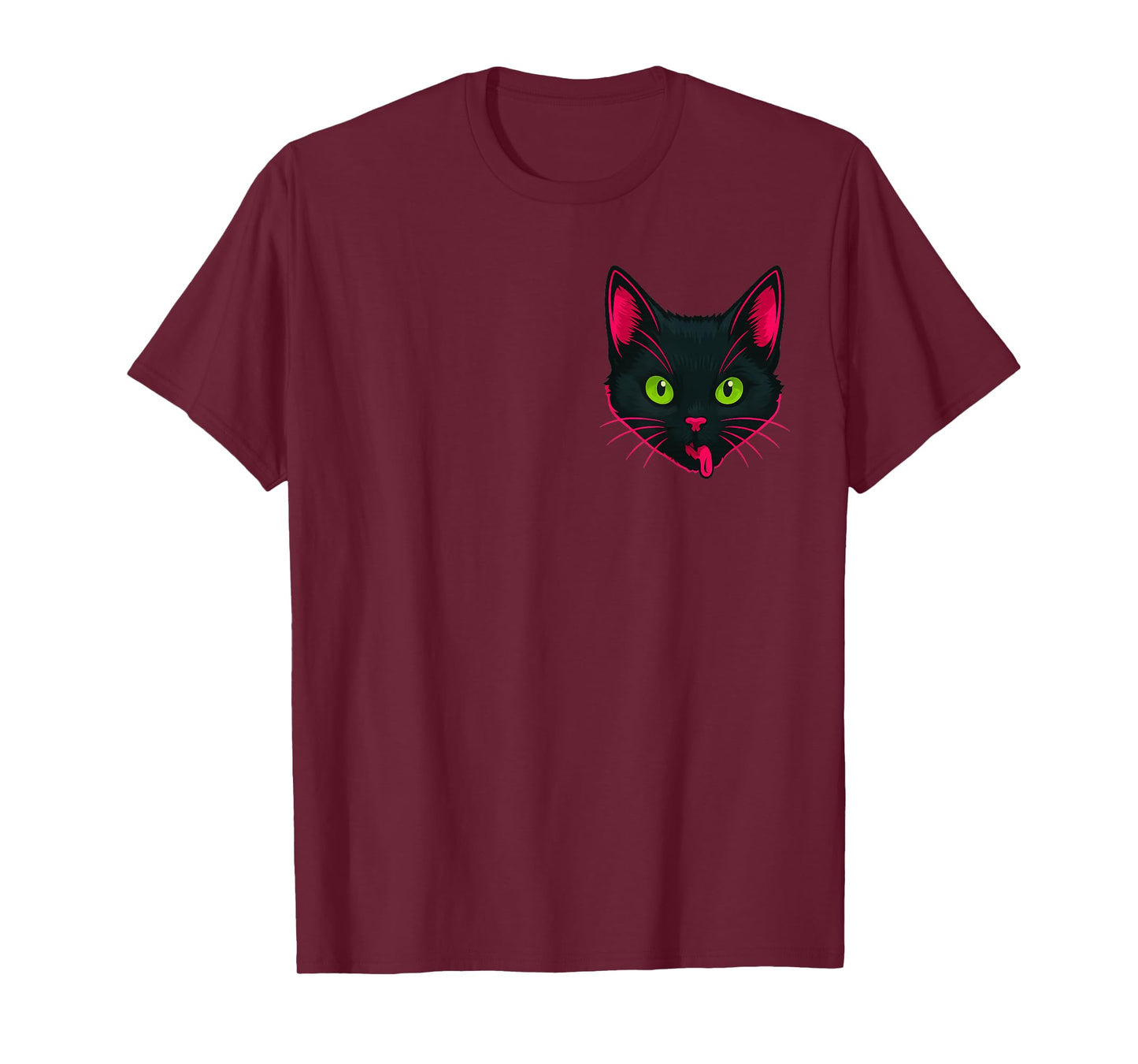 Cute Black Dripping Ice Cream Cat with Green Eyes T-Shirt