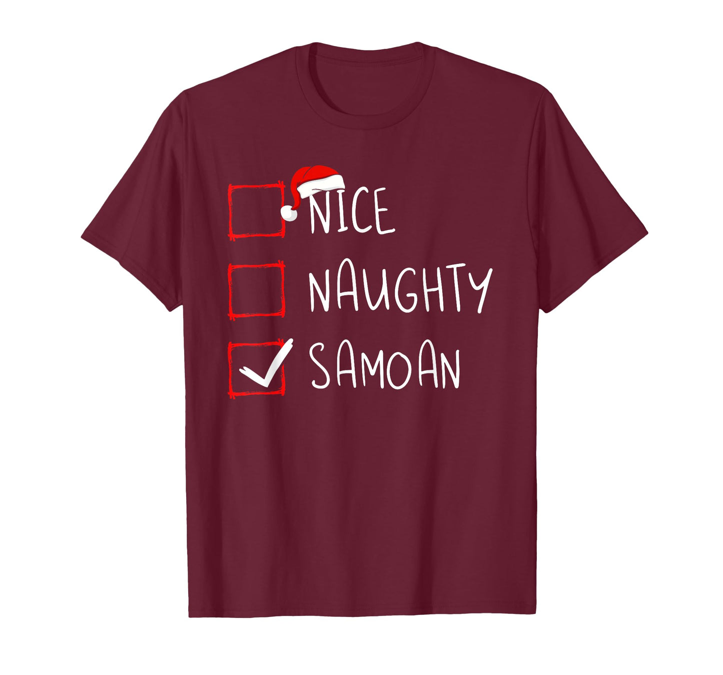 Nice Naughty Samoan Christmas Samoa Heritage Roots T-Shirt