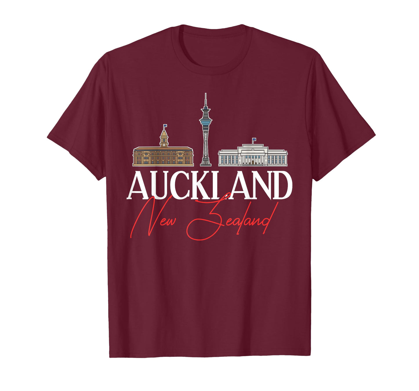 Auckland New Zealand City Skyline Map Travel T-Shirt