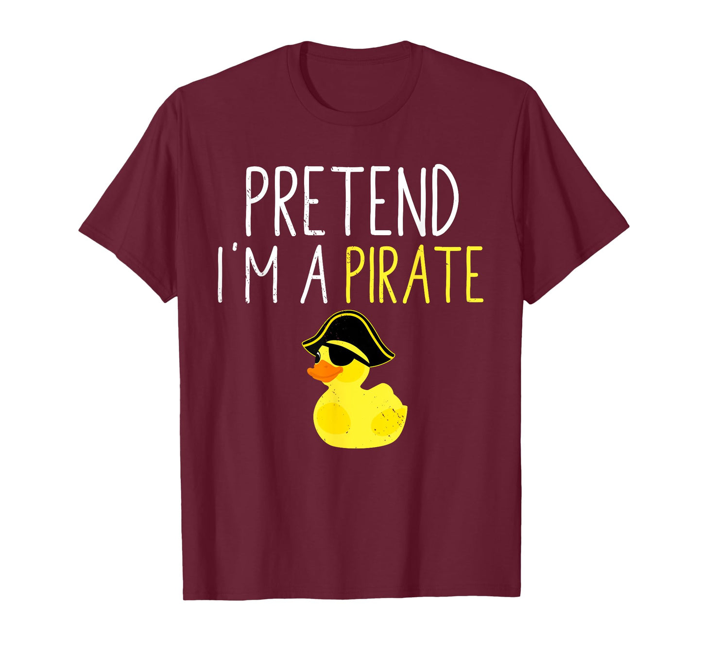 Funny Halloween Costume tees Pretend I'm A Pirate Black Cartoon T-Shirt Unisex, All Ages Casual Modern T-Shirt Short Sleeve
