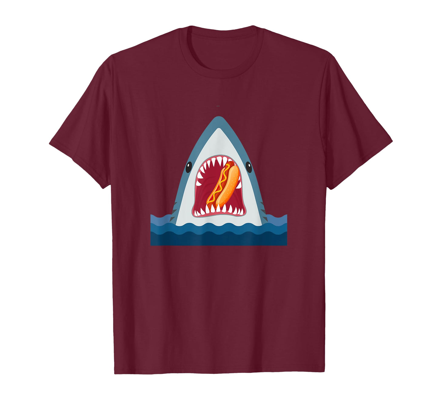 Shark Design Shark Eating Hotdog Food Lover Gift Men Women Kids T-Shirt