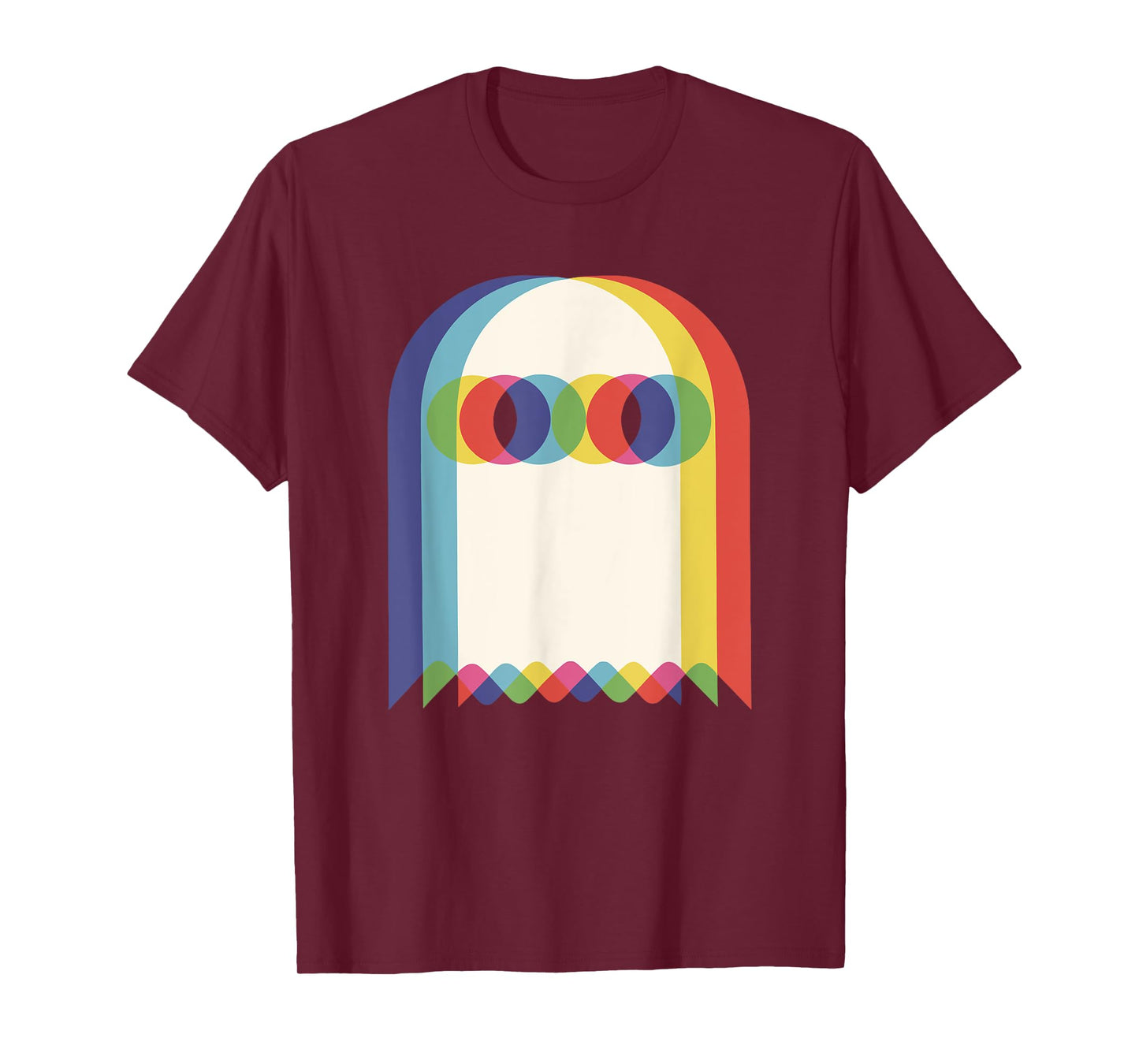Threadrock Vaporwave Psychedelic Ghost Retro Halloween Techno EDM Unisex T-Shirt - Black, Small