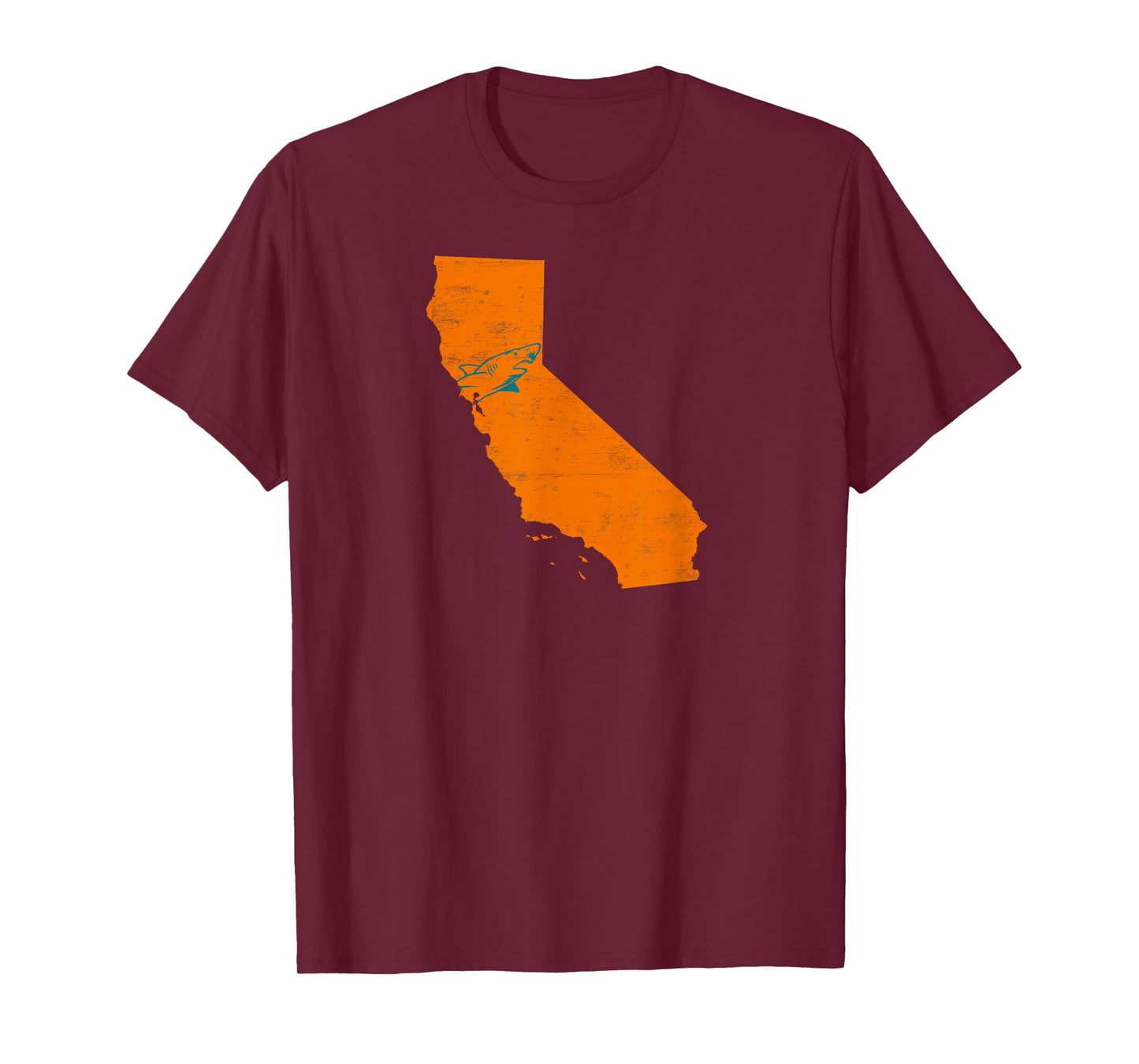 State of California with Shark Swimming near San Jose T-Shirt
