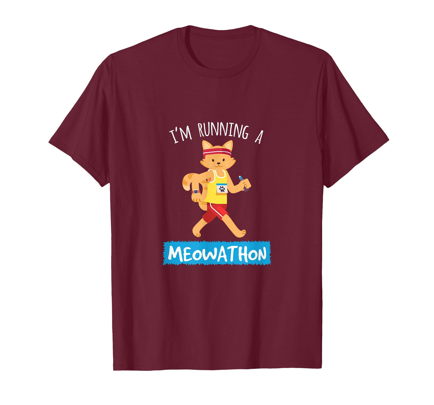 Funny Cat Running T-Shirt Cross Country Gift for Women Men
