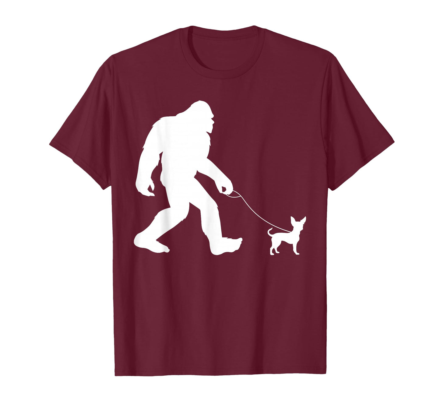 Fun Bigfoot Sasquatch Walking Chihuahua Gag Gift T-Shirt