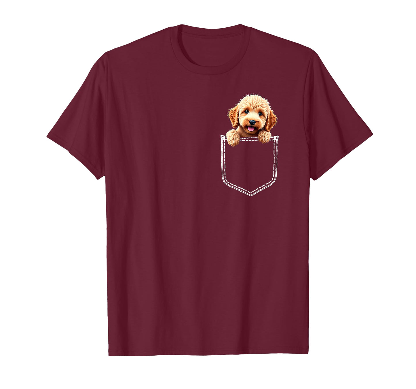 Cute Labradoodle Dog In The Pocket T-Shirt