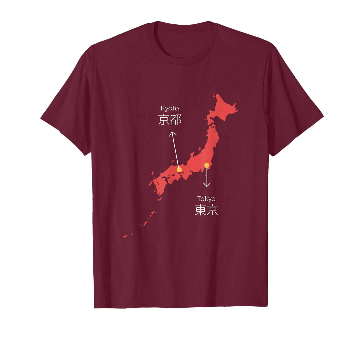 Japan Country Art Map Island Asia Kyoto Tokyo Gift T-Shirt