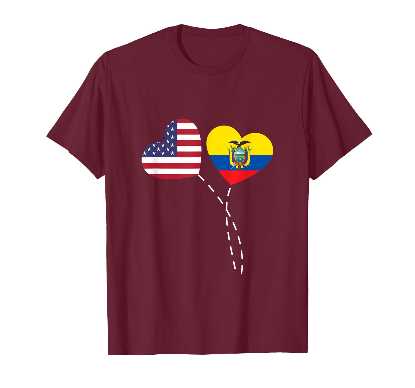 Loving USA Ecuador Flag Heart Ecuadorian Americans Love T-Shirt