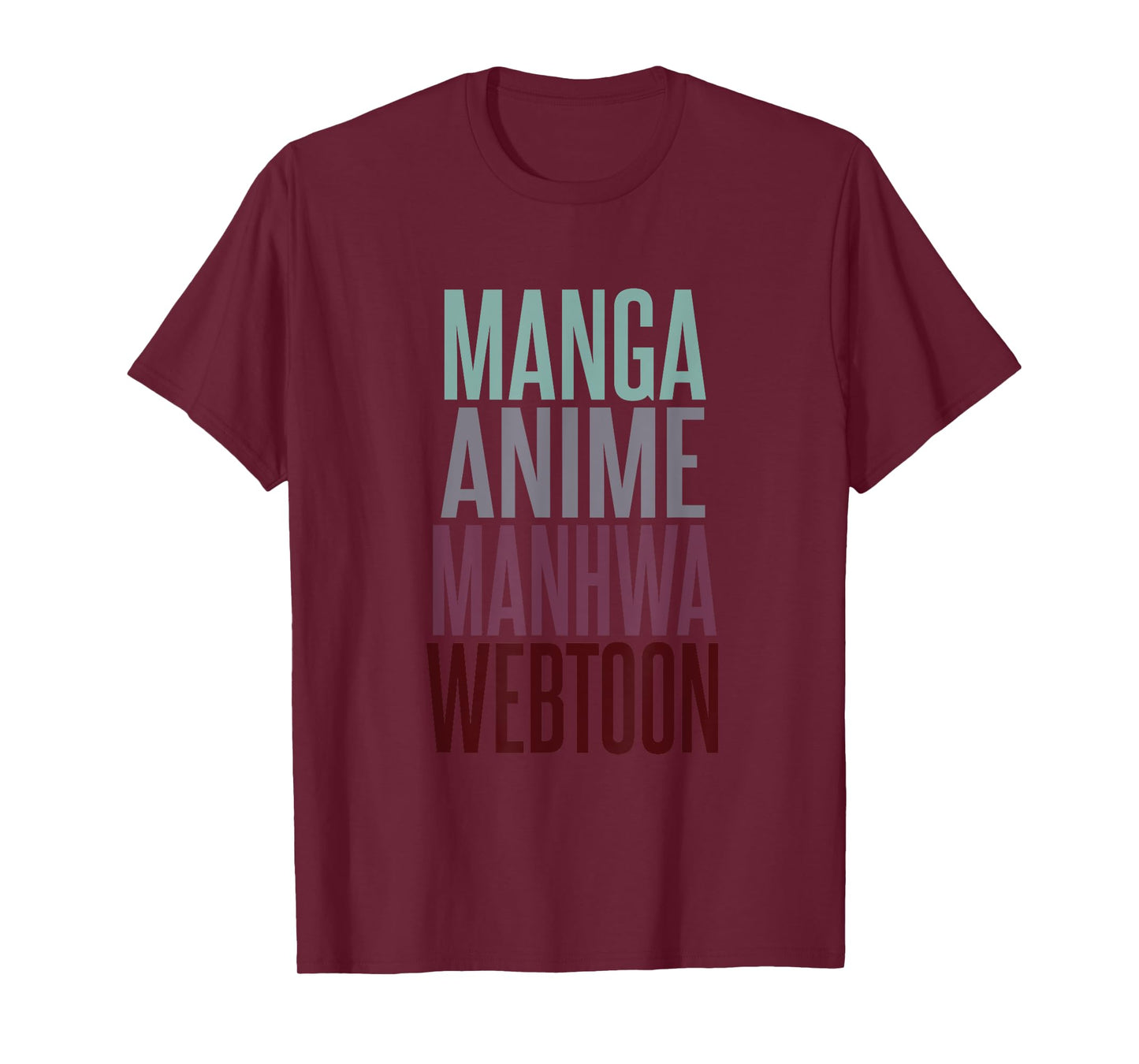 Manga Anime Manhwa Webtoon Typography Design T-Shirt