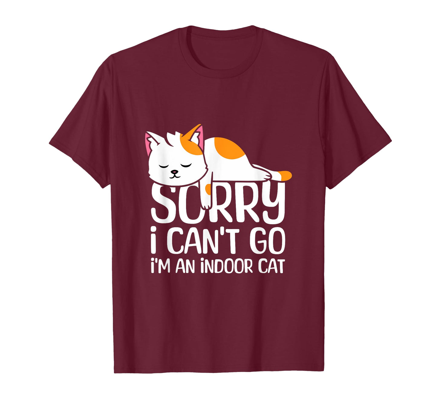 I'm an Indoor Cat Sorry I Can't Go Introvert Humor T-Shirt
