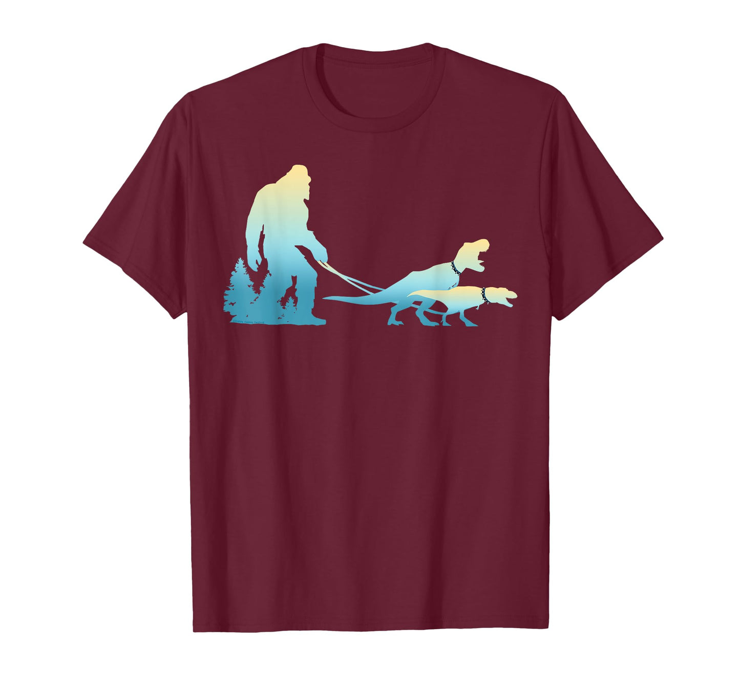 Bigfoot Walking T-Rex Dinosaurs Funny Sasquatch Dinosaur T-Shirt