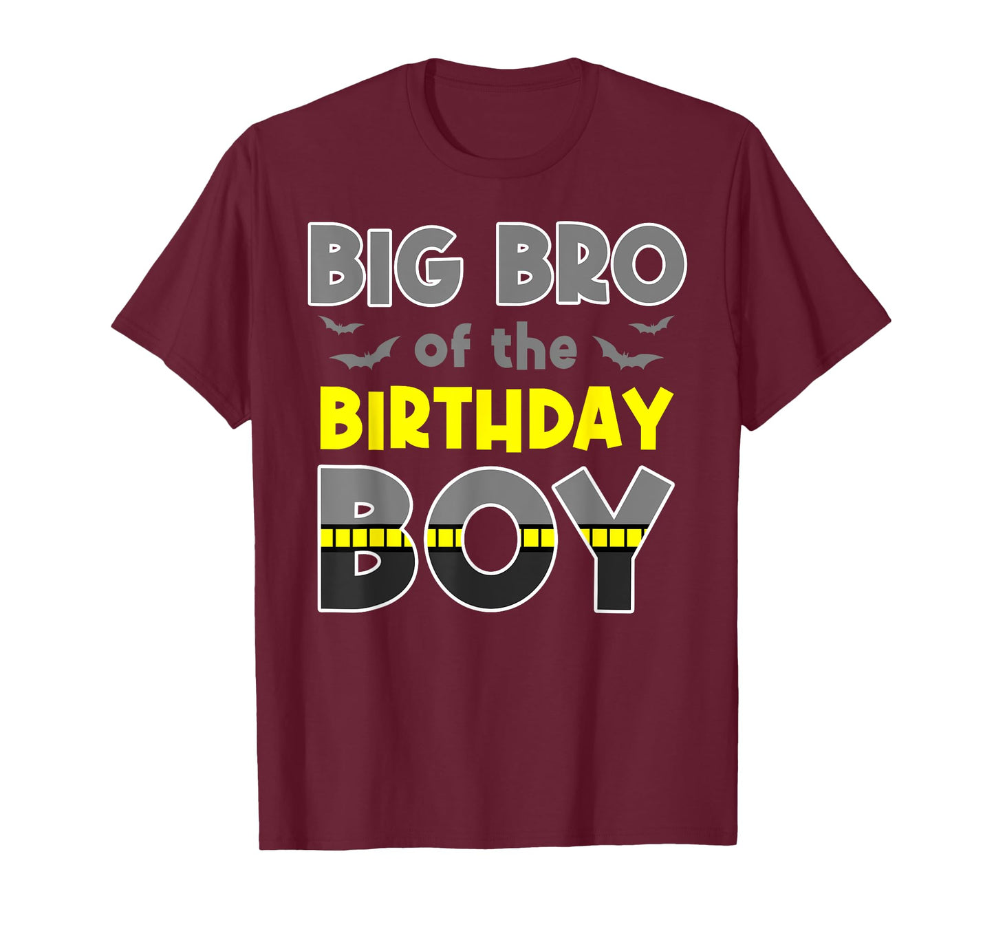 Big Bro Of The Birthday Boy Bat Family Party Theme Boys Gift T-Shirt