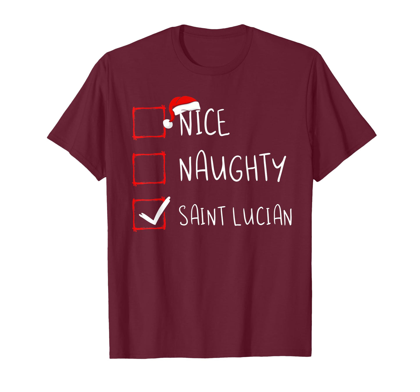 Nice Naughty Saint Lucian Christmas Saint Lucia Heritage T-Shirt