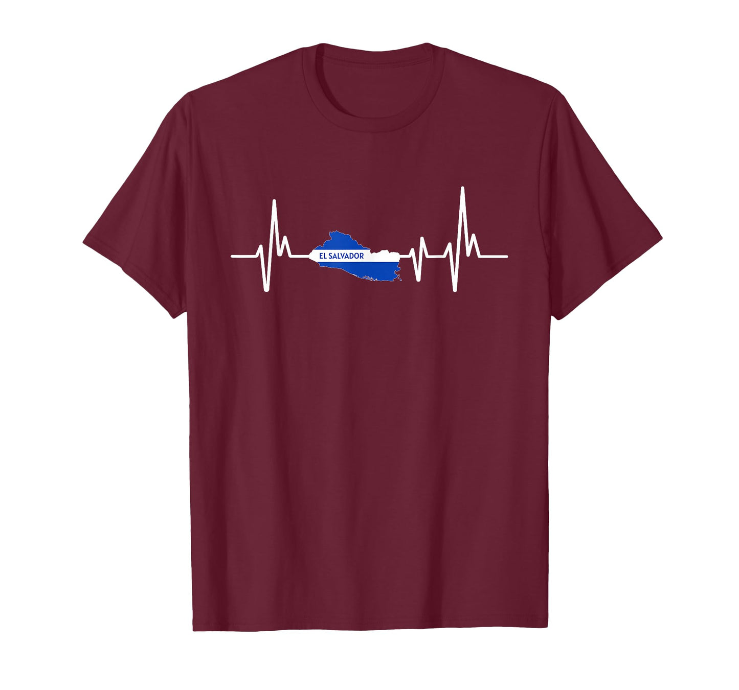 El Salvador Flag Heartbeat ECG Design El Salvador T-Shirt