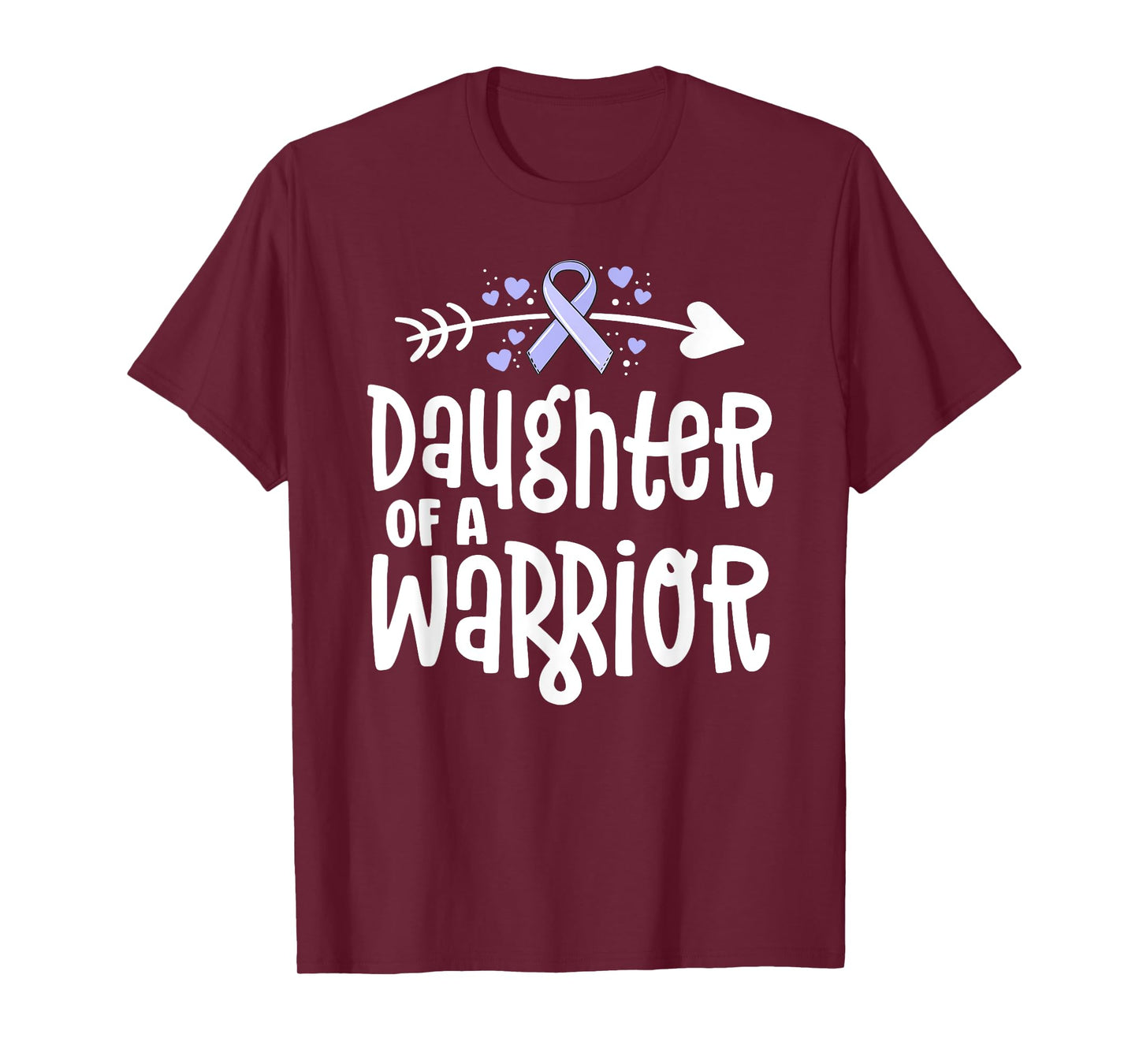Daughter Of A Warrior Periwinkle Stomach Cancer Awareness T-Shirt