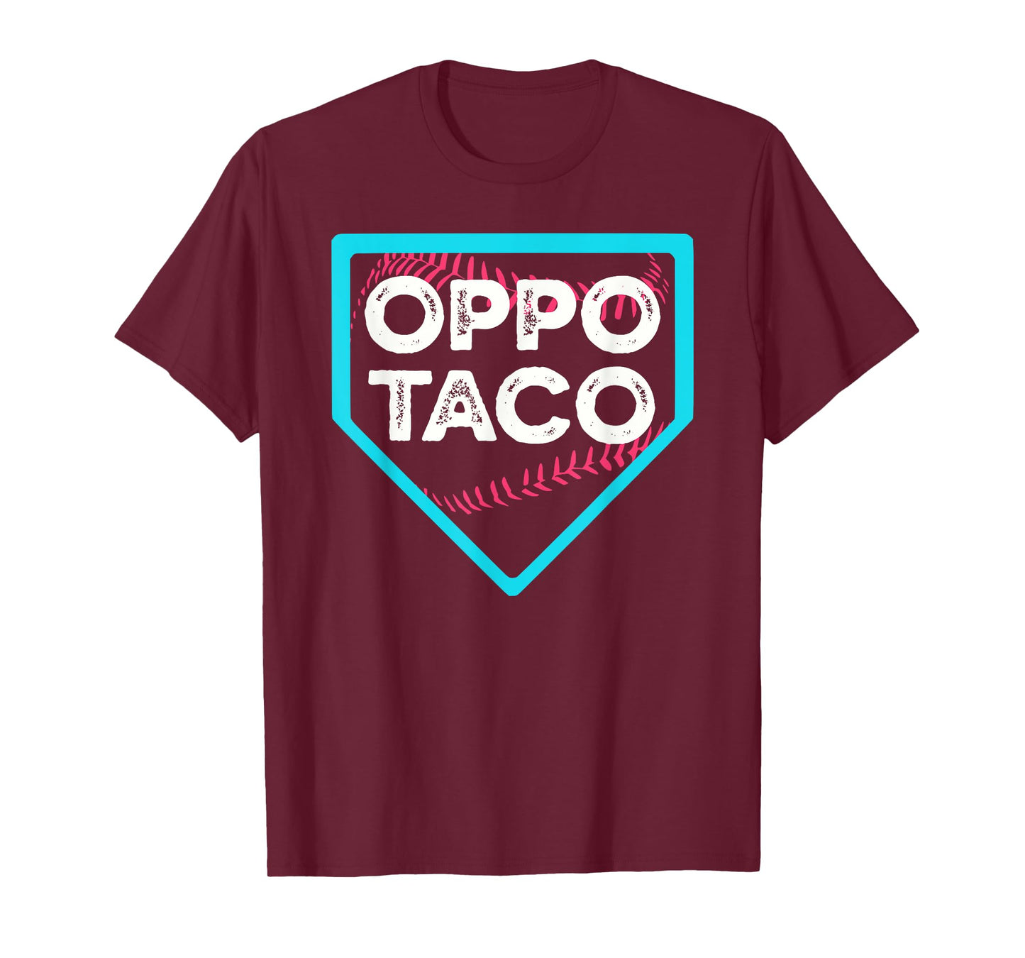 Funny Baseball Oppo Taco Home Plate Drip T-Shirt