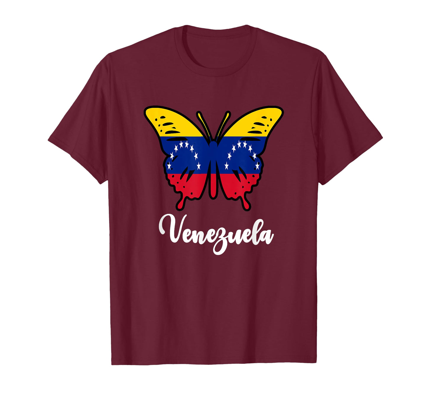 Venezuelan Girl Women Venezuela Flag Venezolana Butterfly T-Shirt