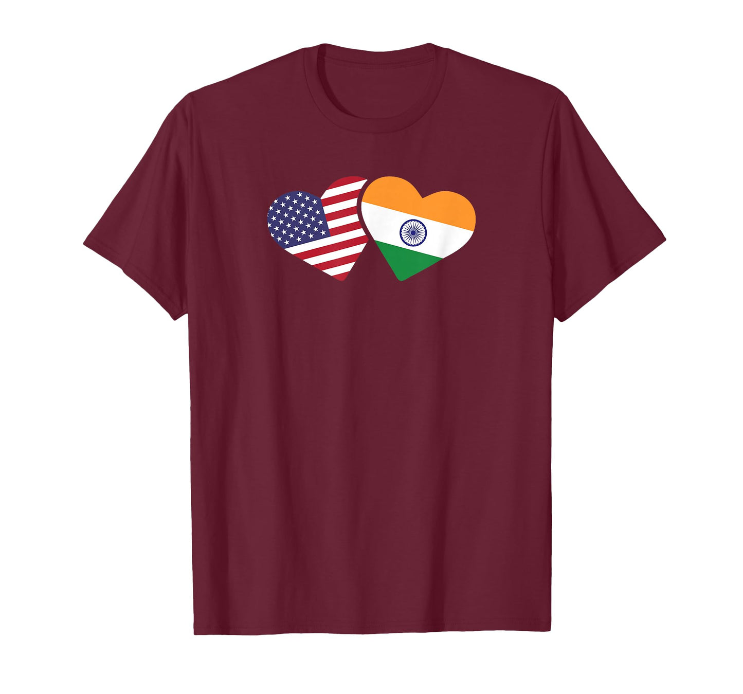 India USA Flag T Shirt Heart Indian American Love T-Shirt