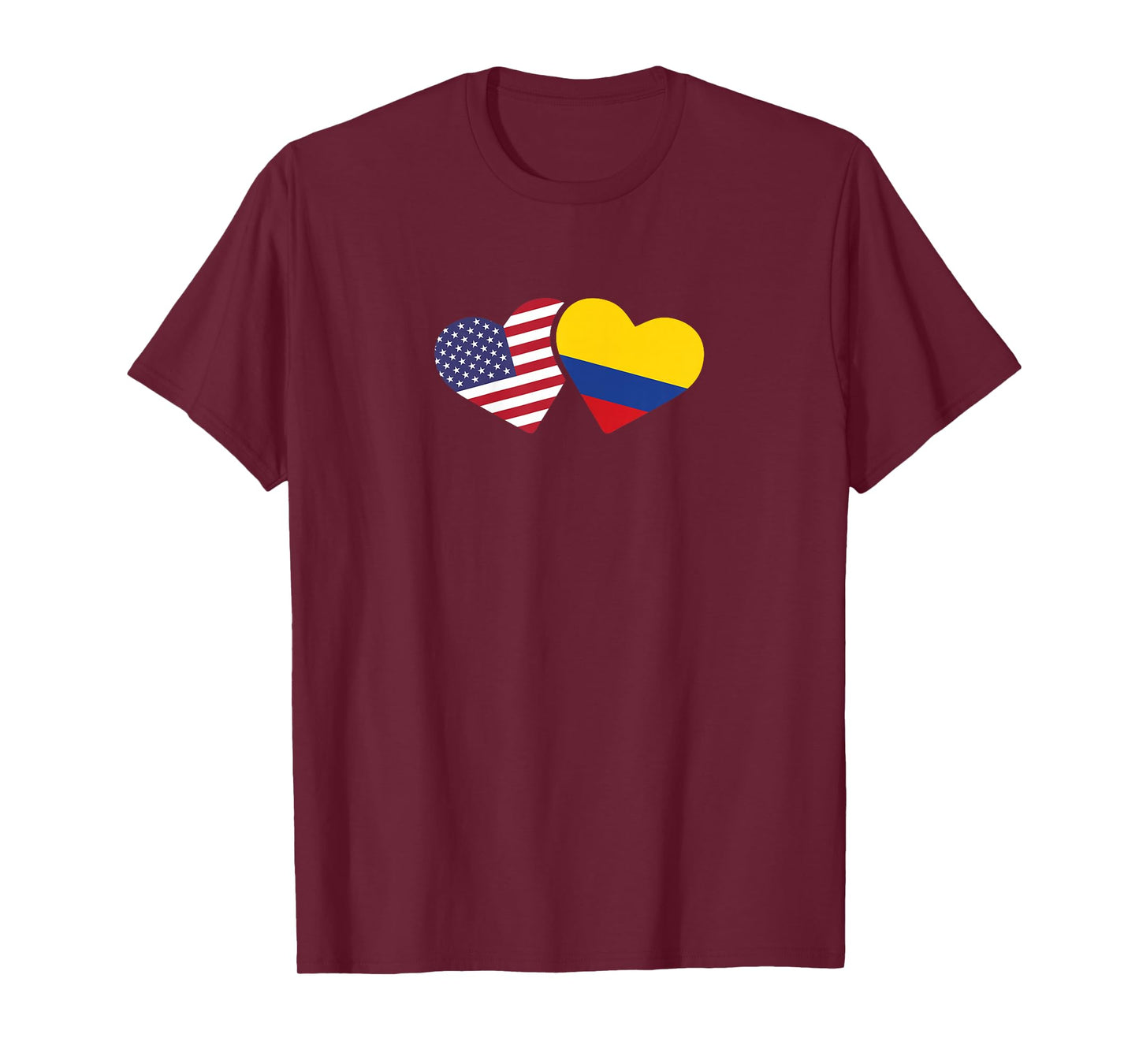 USA Colombia Flag Heart T Shirt Colombian American Love Gift T-Shirt