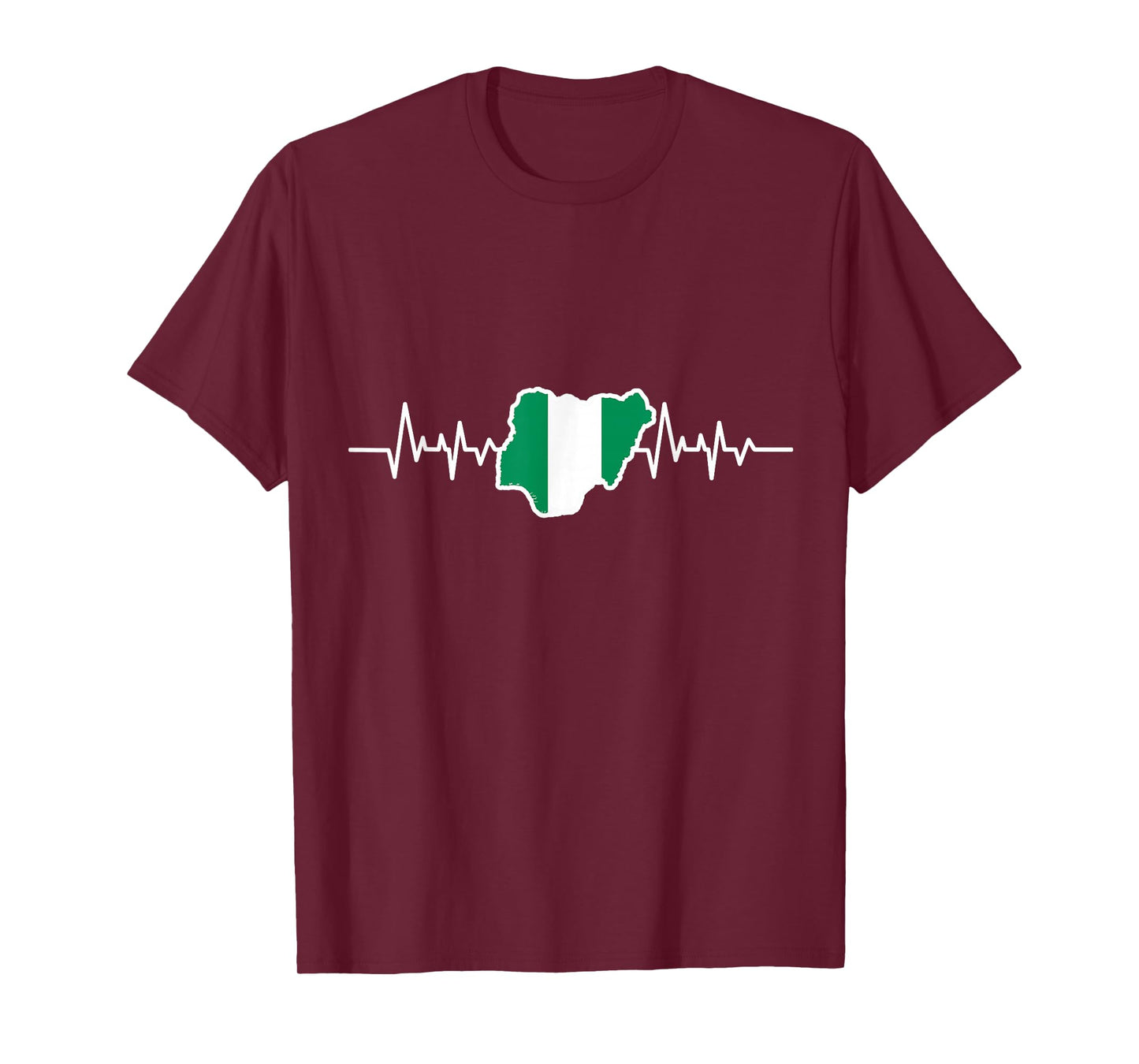 Nigerian Flag Gift Heartbeat Nigeria T-Shirt