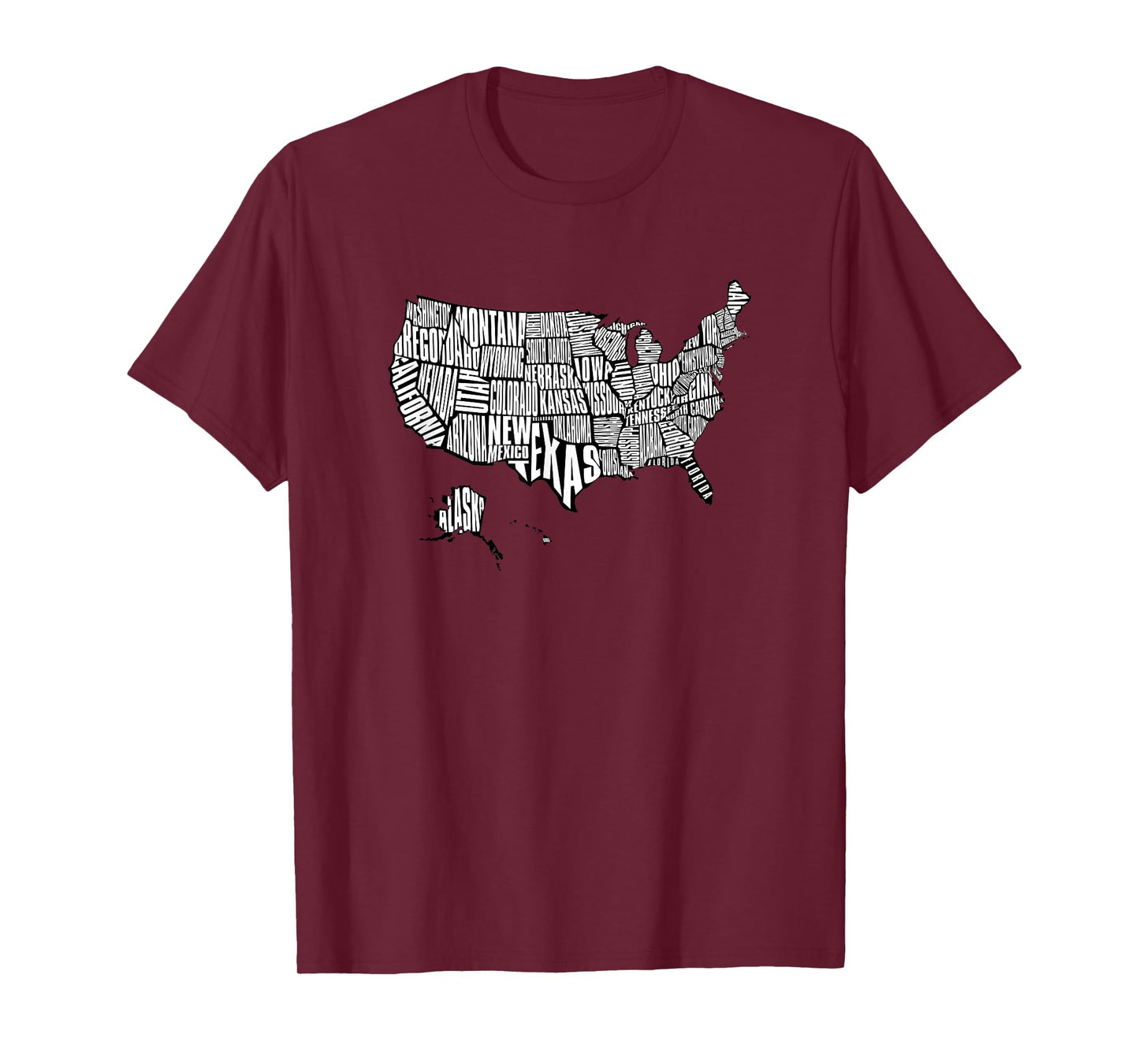 Map Of USA - US Map 50 United States Geography Lesson T-Shirt