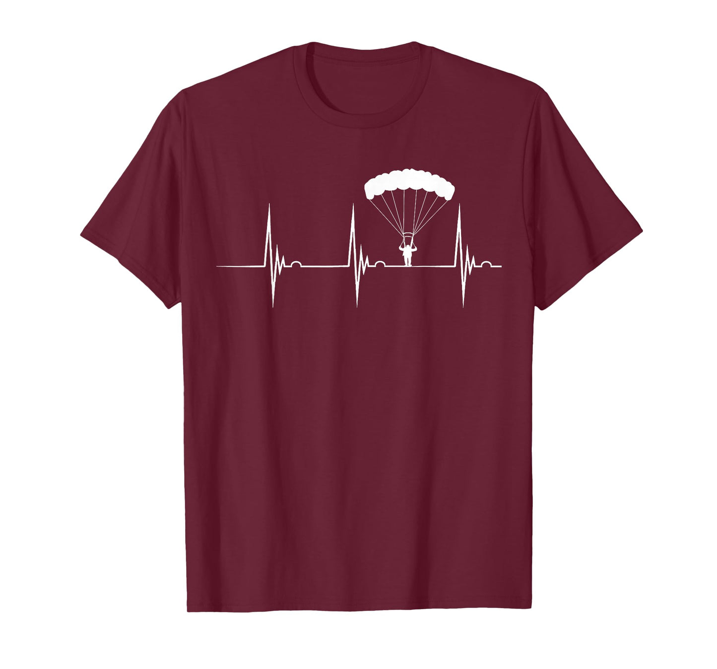Skydiving Heartbeat Skydiver Skydive EKG Pulse Jump T-Shirt