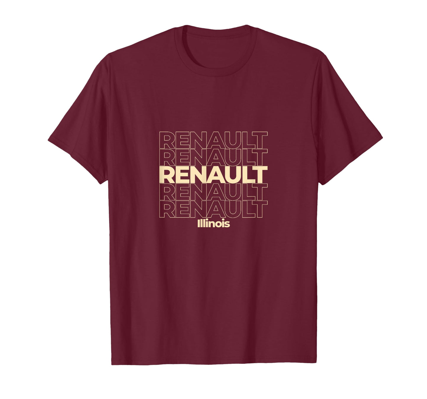 Vintage Renault, Illinois Repeating Text T-Shirt