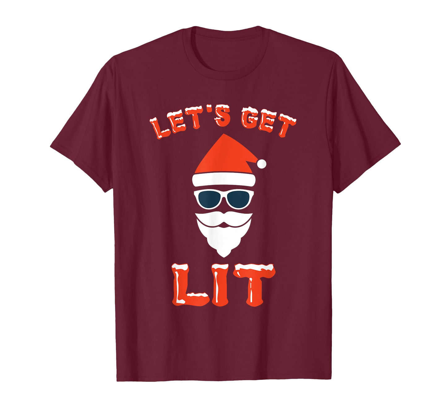 Let's Get Lit Funny Christmas Drinking T-Shirt Funny Xmas T-Shirt