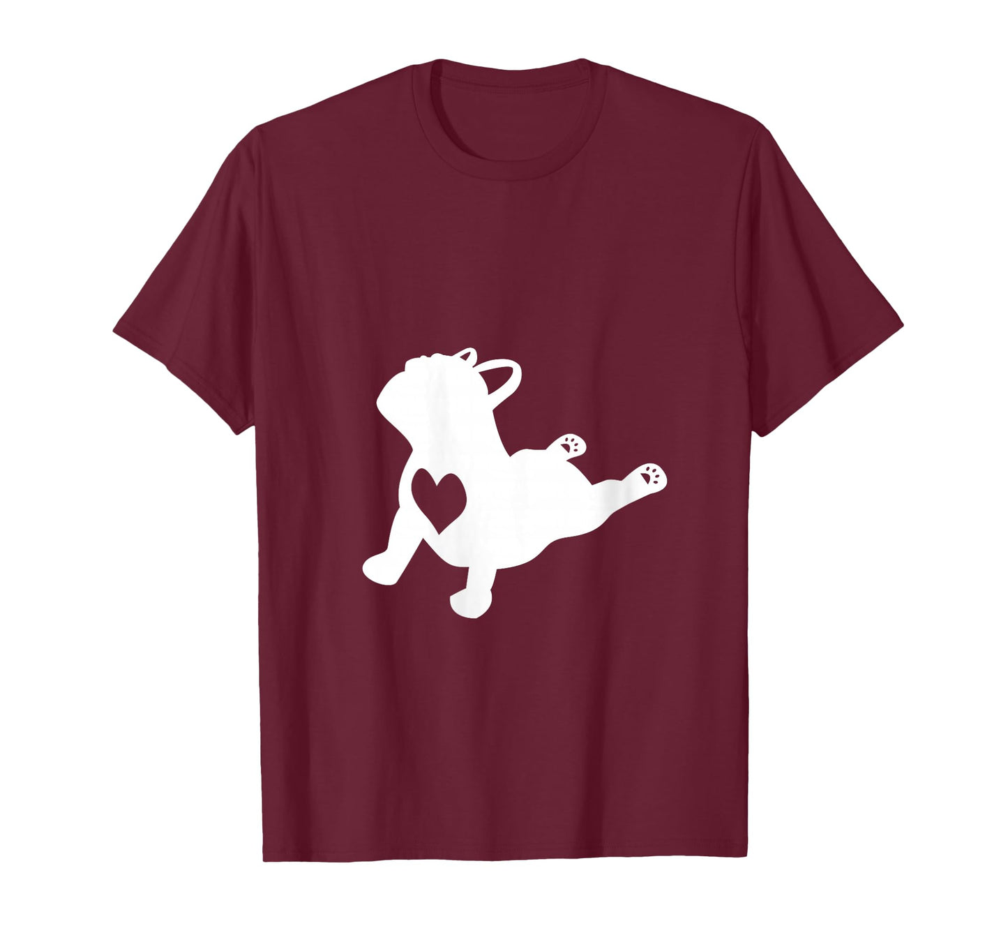 Womens French Bulldog Yoga Pose Love Heart Frenchie V-Neck T-Shirt