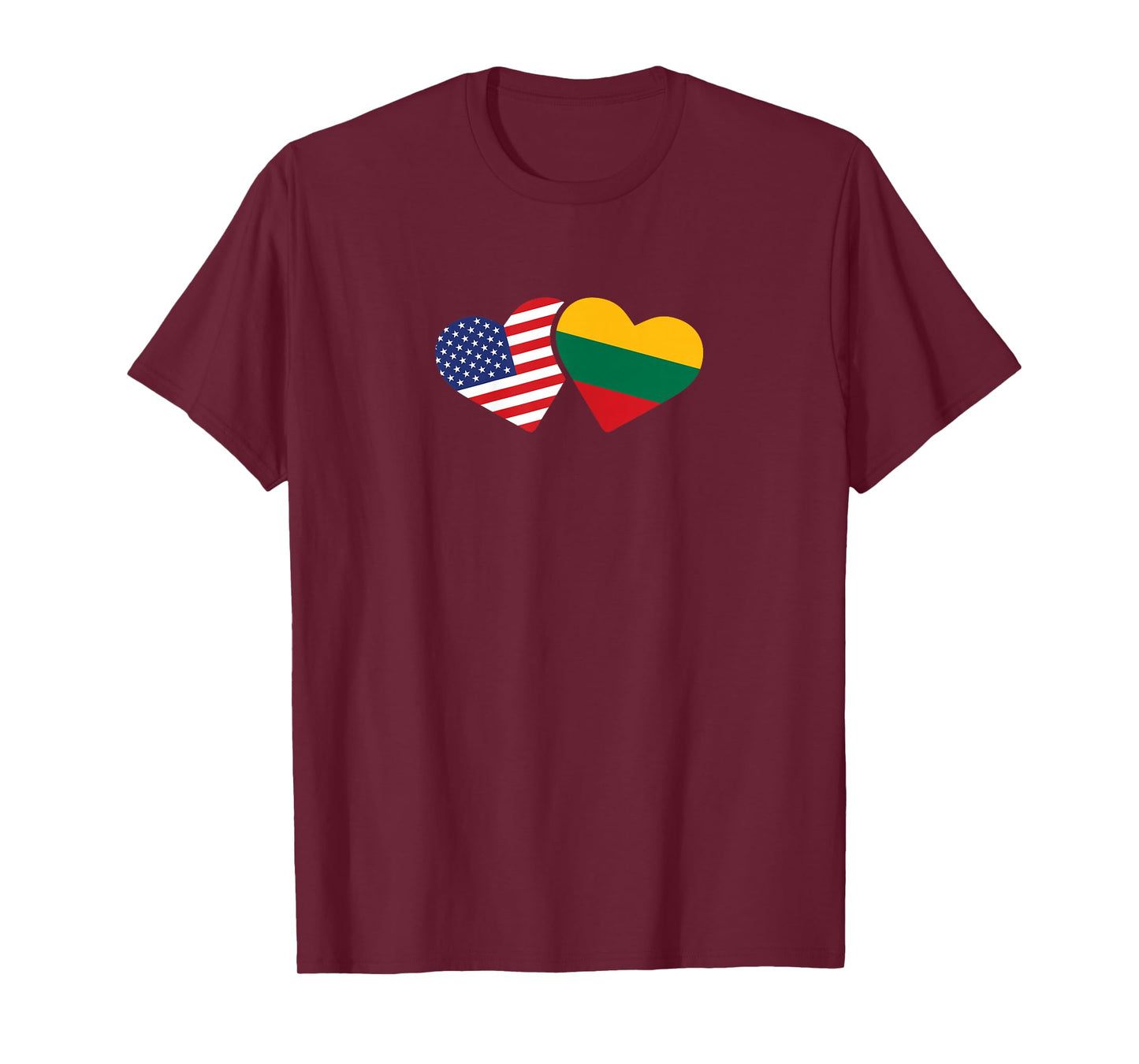 Lithuania USA Flag T Shirt Heart Lithuanian Americans Love T-Shirt