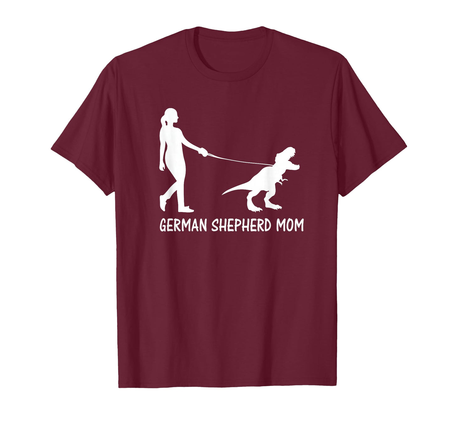German Shepherd Mom Dinosaur GSD Owners Trex Women Mother T-Shirt Small