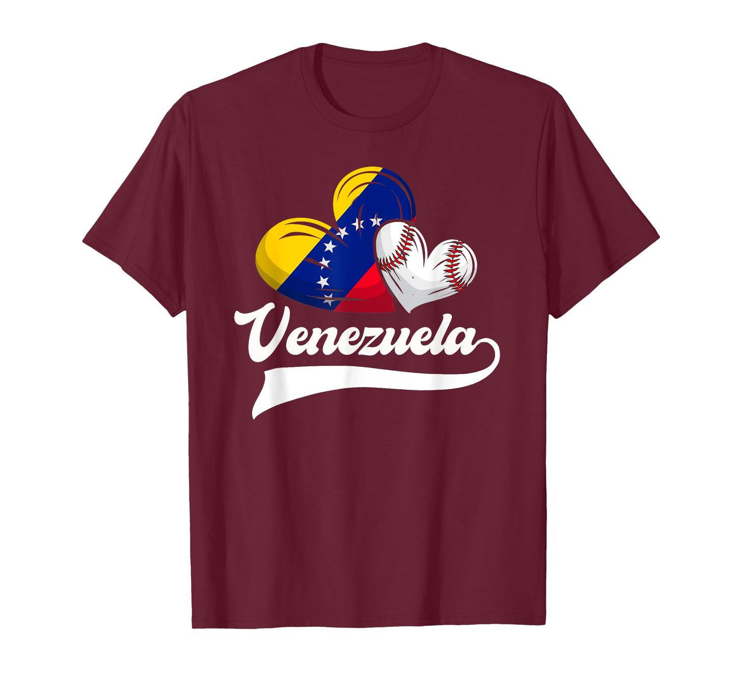 Venezuelan Baseball Player Venezuela Flag Heart Baseball T-Shirt