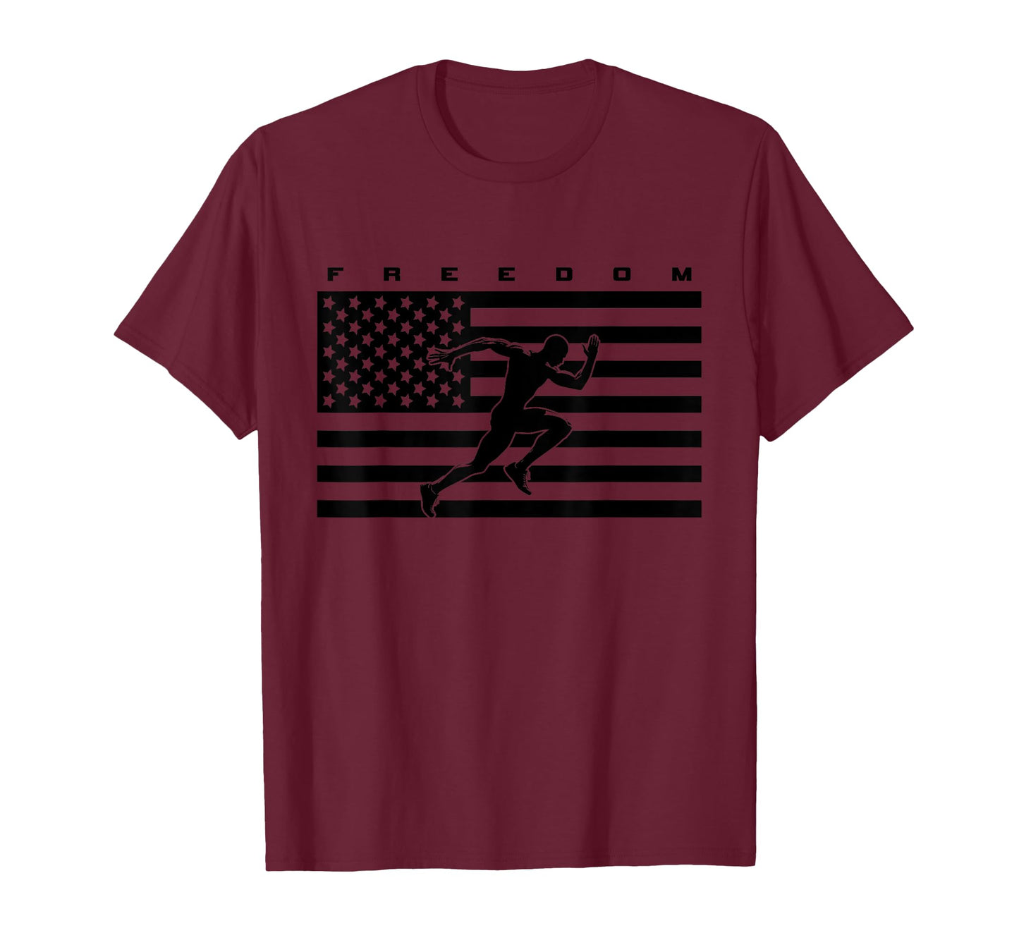 American Flag Runner Running Track and Field T-Shirt