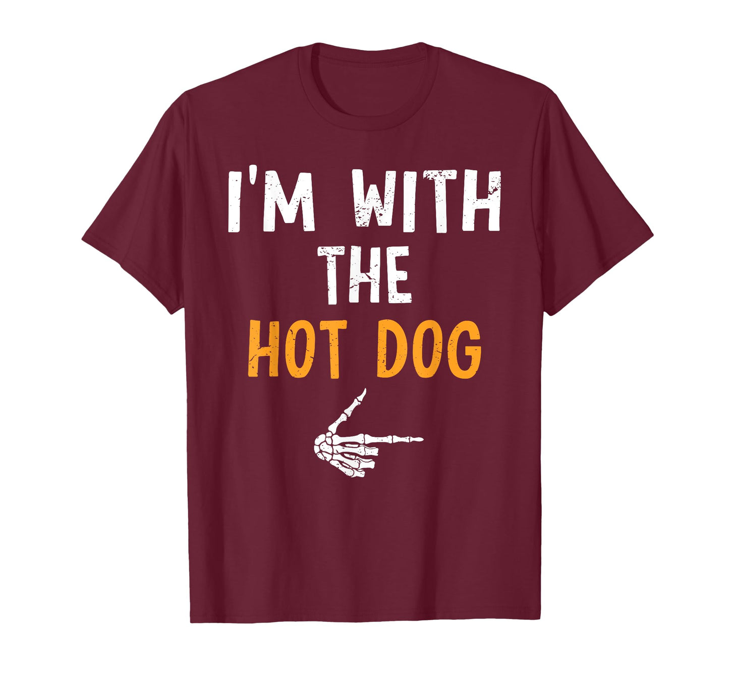 I'm with The Hot Dog Costume Halloween Matching Couple T-Shirt
