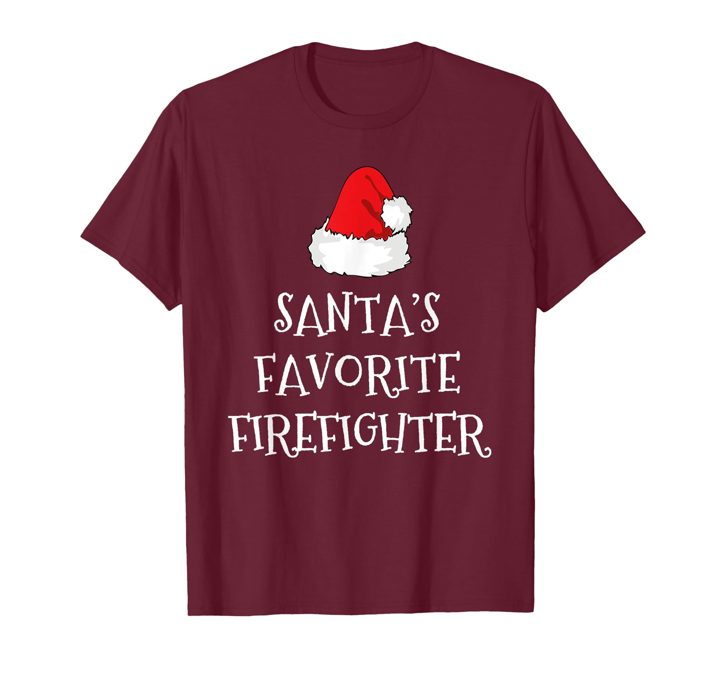 Santa's Favorite Firefighter Christmas Funny Xmas Fireman T-Shirt