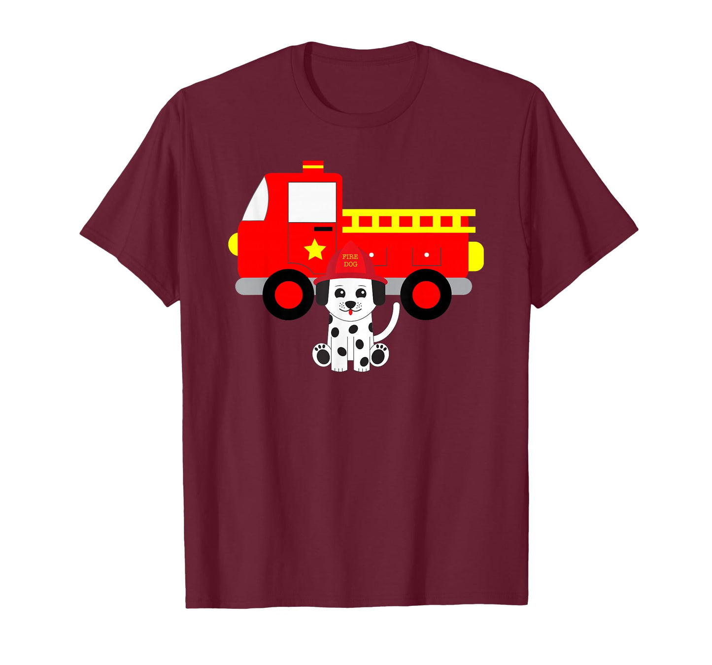 Firetruck and Dalmatian Firefighter Fire T-Shirt