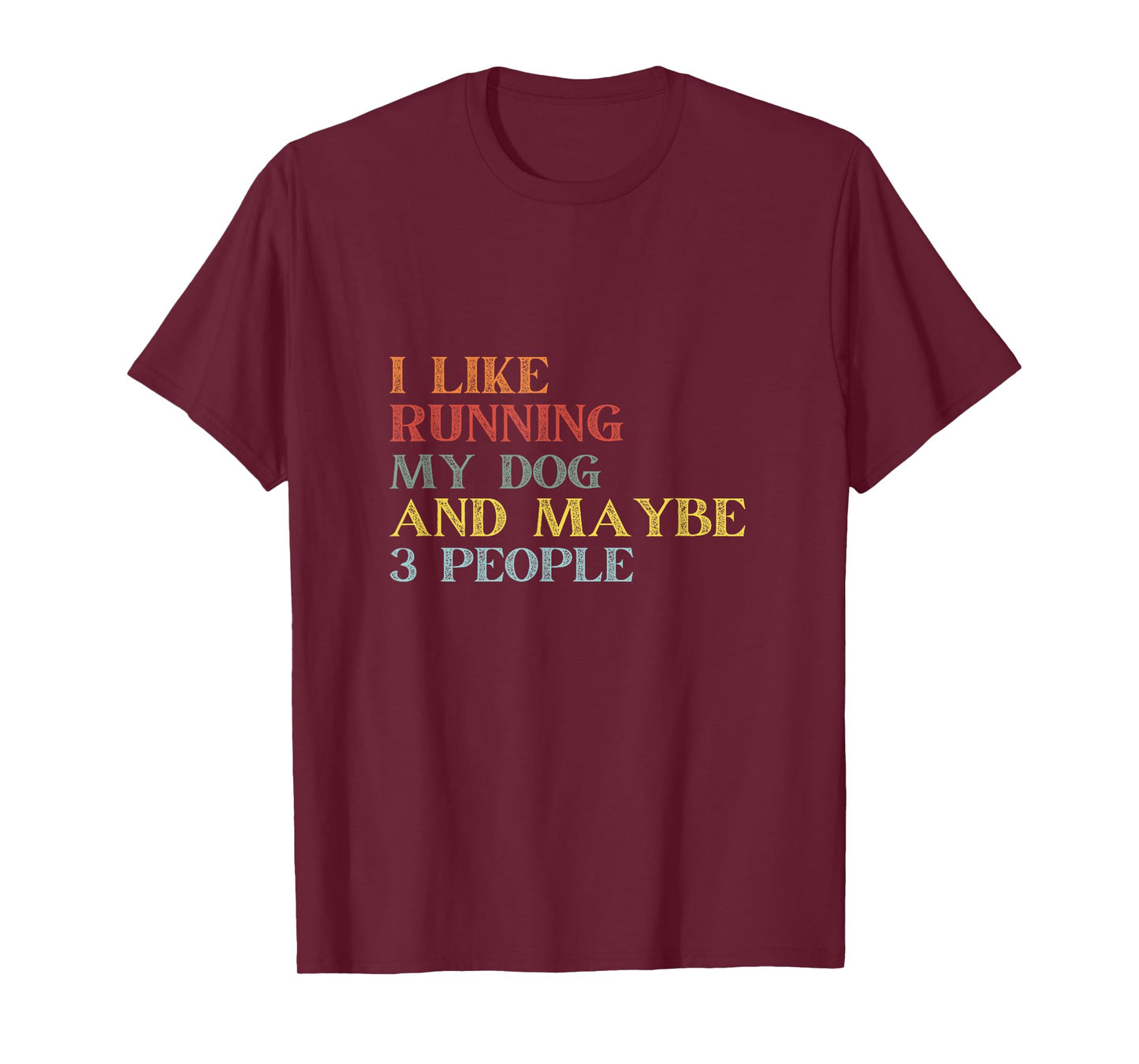 I Like Running My Dog & Maybe 3 People Vintage Running Lover T-Shirt