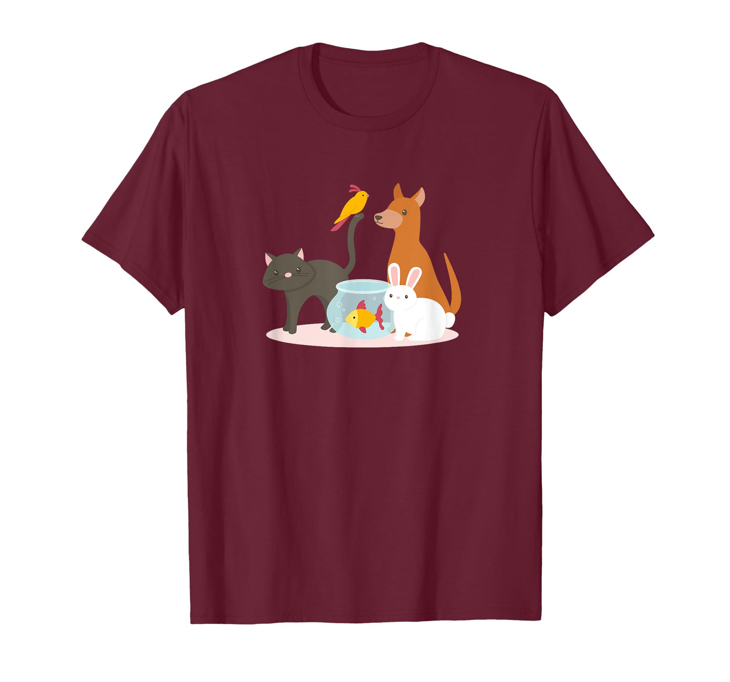 Easter Menagerie Bunny Dog Cat Bird Fish Celebrate Together T-Shirt