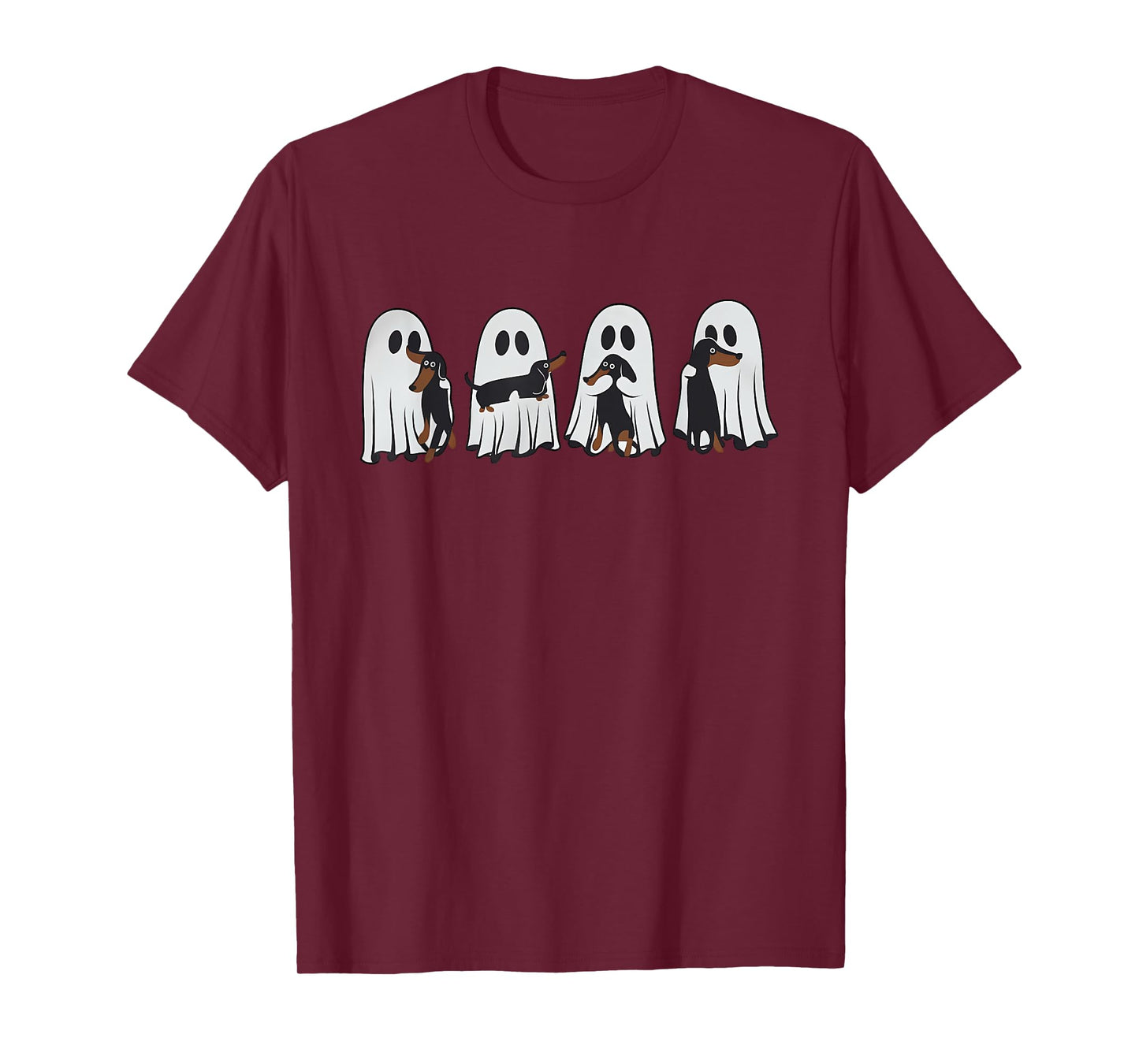 Cute Ghost Holding Dachshund Halloween Shirt Dachshund T-Shirt