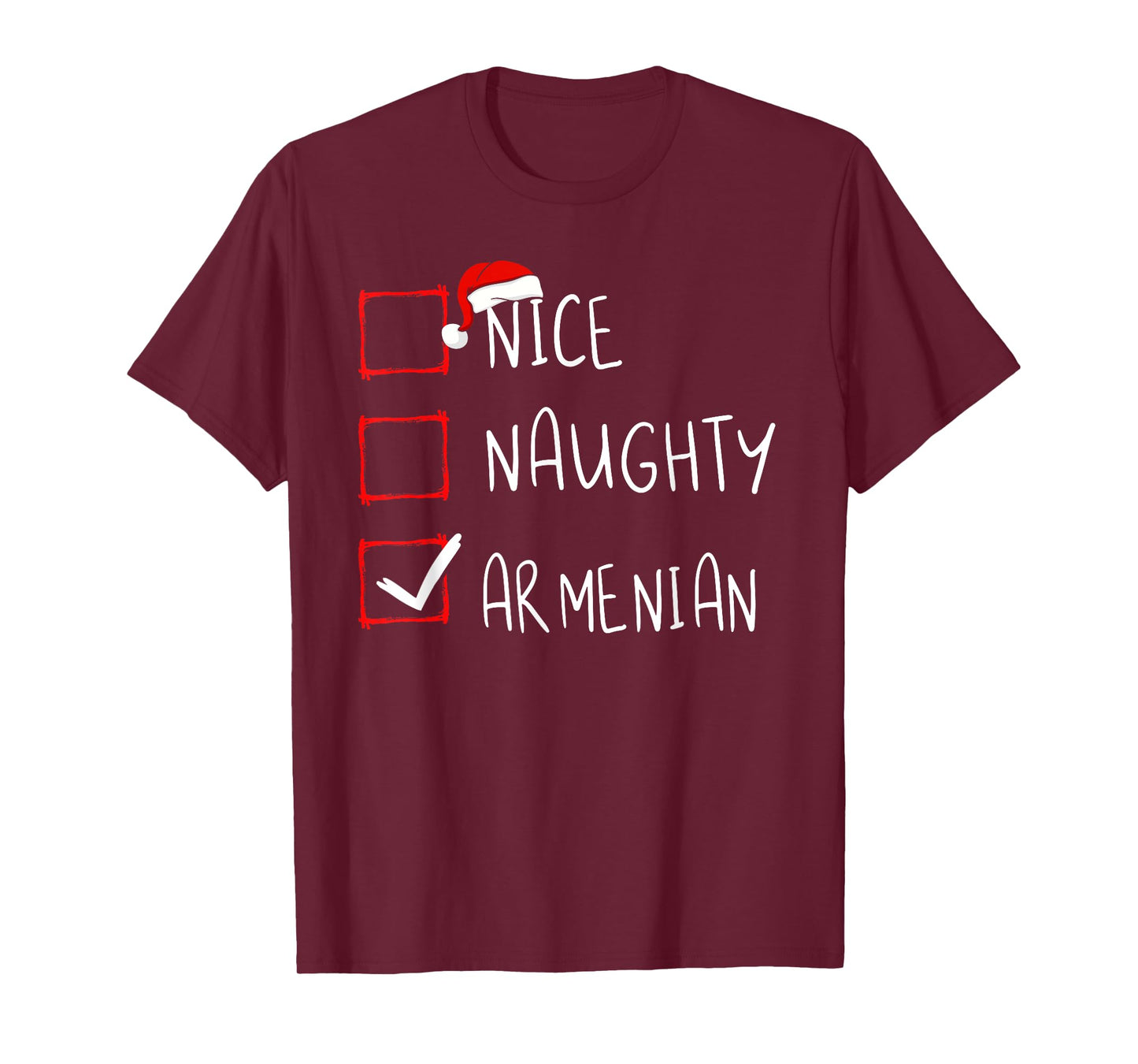Nice Naughty Armenian Christmas Armenia Roots Heritage T-Shirt